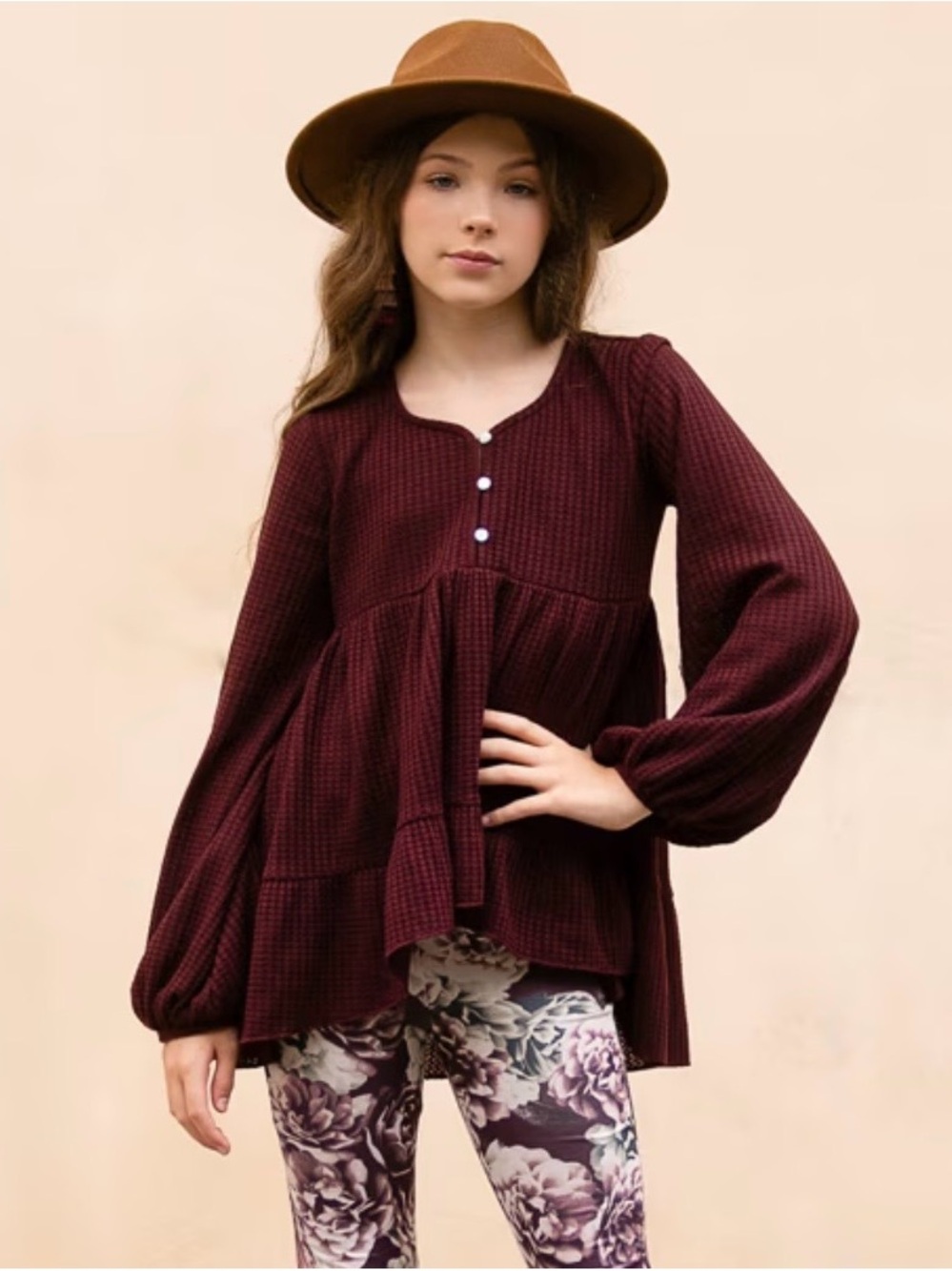 Joyfolie Laila Top in Plum, Size 14